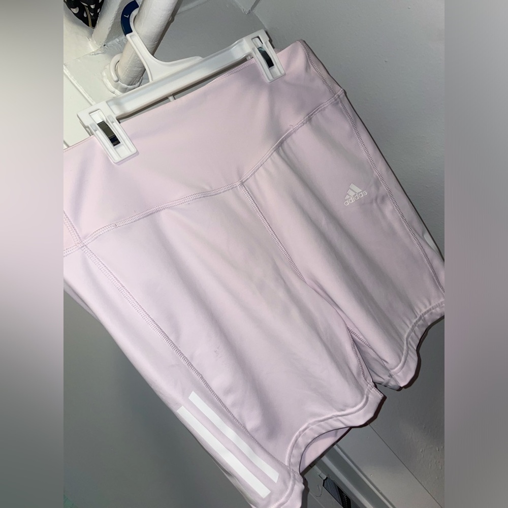 Pink adidas workout shorts
